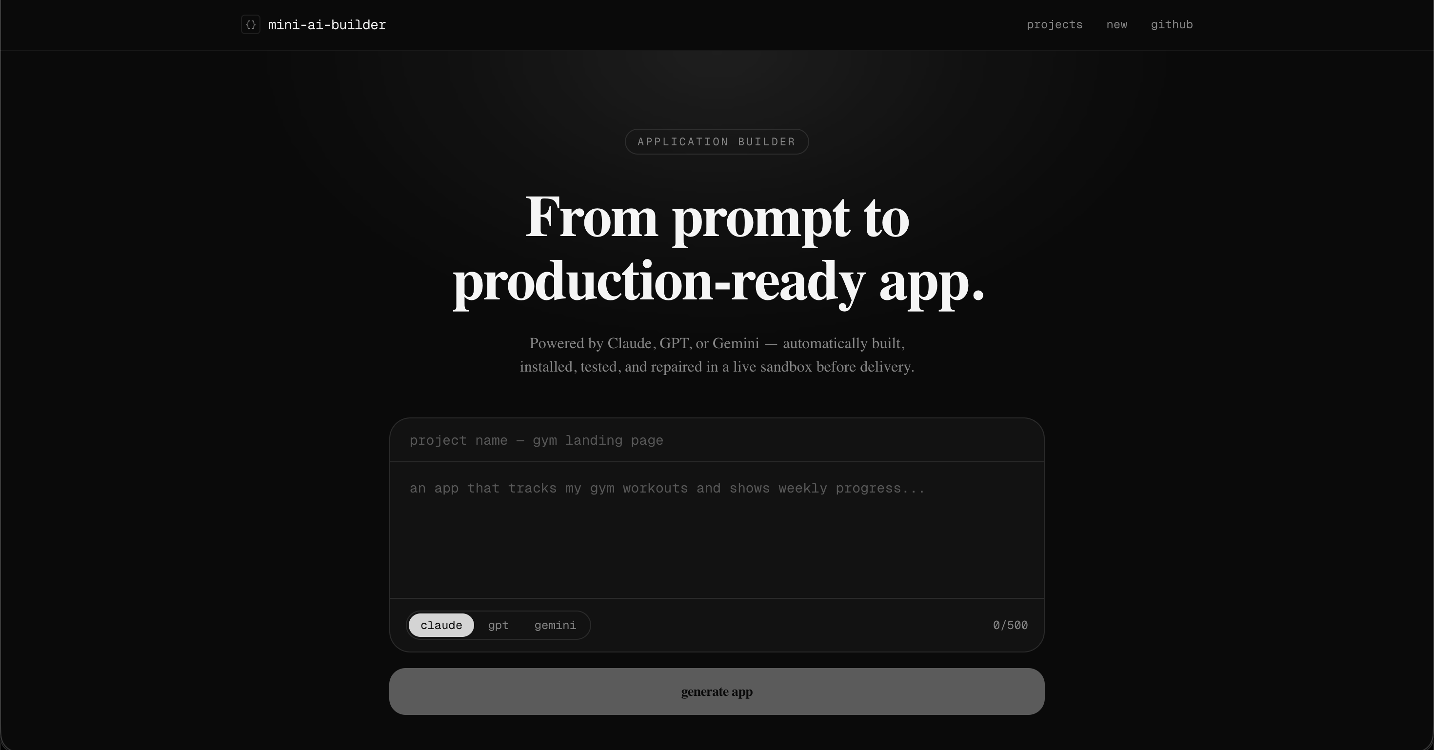 Mini AI Builder preview